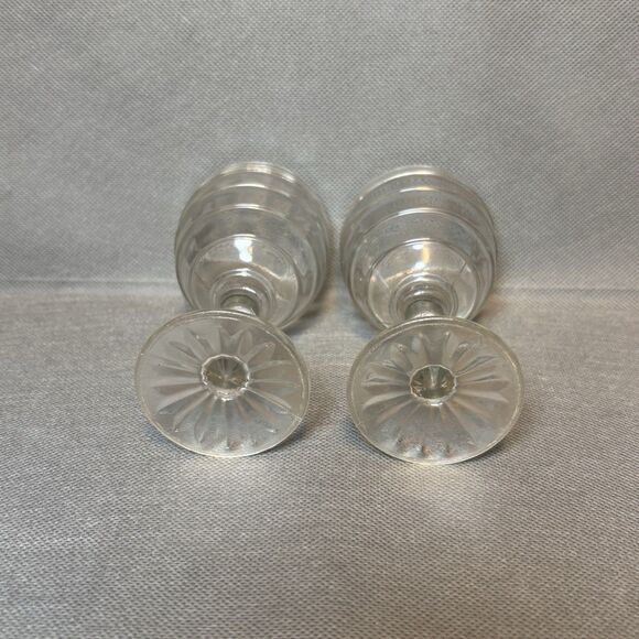 Set 2 Hocking Cordial Glasses Block Optic Clear Goblet Depression Glass 1930s - Picture 5 of 7